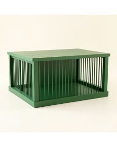 Sage Arc Empty Furniture-Style Pet Crate (synthetic illustration; no displayed measurements)