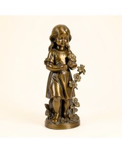 Gaspar Bollen Girl Picking Flowers Statue (synthetic illustration; no displayed measurements)