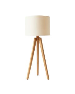 Heath Bluff Floor Lamp With A Plain Fabric Shade - Beige (synthetic illustration; no displayed measurements)