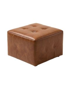 Francis 15 '' Wide Faux Leather Tufted Square Storage Ottoman