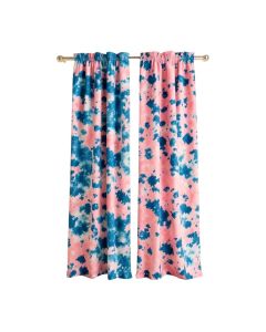Britteny Tie Dyegraphic Print And Text Semi-Sheer Rod Pocket Curtain Panels