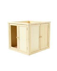 Spruce Crest Empty Furniture-Style Litter Enclosure - Cream (synthetic illustration; no displayed measurements)