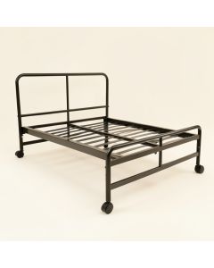 Caulkins Heavy Duty Adjustable Metal Bed Frame With Double Rail Center Bar And 7-Locking Rug Rollers (synthetic illustration; no displayed measurements)