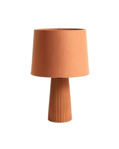 Lake Crossing Table Lamp With A Plain Fabric Shade - Terracotta