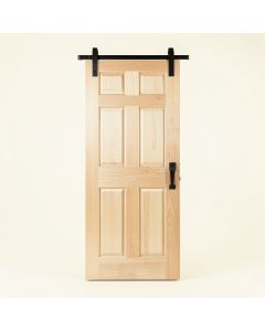 Paneled Wood Unfinished Barn Door Without Installation Hardware Kit (synthetic illustration; no displayed measurements)