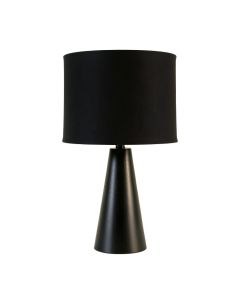 Harbor Bluff Table Lamp With A Plain Fabric Shade - Black