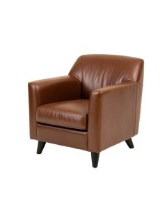 Mayela Genuine Leather Arm Chair In Brown (synthetic illustration; no displayed measurements)