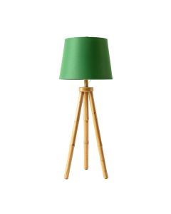 Ash Dell Floor Lamp With A Plain Fabric Shade - Green