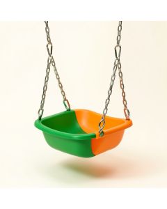 Plastic Bucket Swing With Chains And Hooks (synthetic illustration; no displayed measurements)