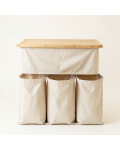 Clay Brook Laundry Sorting Station With Plain Removable Bags - Beige (synthetic illustration; no displayed measurements)
