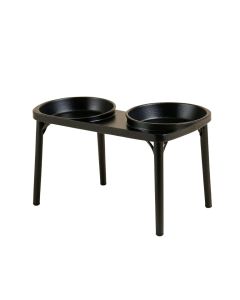 Harbor Crossing Pet Feeding Stand With Two Plain Empty Bowls - Black (synthetic illustration; no displayed measurements)