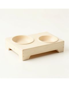 Dawn Dell Pet Feeding Stand With Two Plain Empty Bowls - Ivory (synthetic illustration; no displayed measurements)