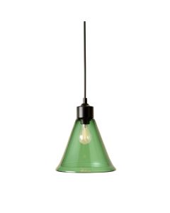 Meadow Arc Pendant Light Suspended From One Plain Cable - Green (synthetic illustration; no displayed measurements)