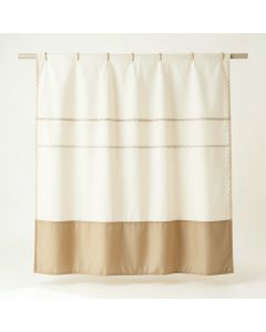 Fern Dell Shower Curtain Hanging Flat From A Plain Rod - Cream (synthetic illustration; no displayed measurements)