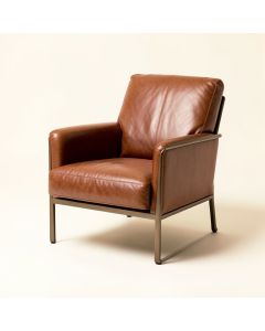 Fahad 29.53 '' Wide Cowhide Lounge Chair (synthetic illustration; no displayed measurements)
