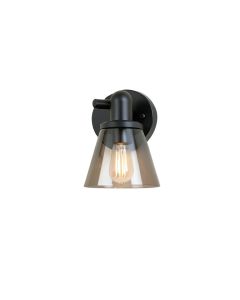 Pine Branch Wall Sconce Mounted On A Plain Wall - Black (synthetic illustration; no displayed measurements)