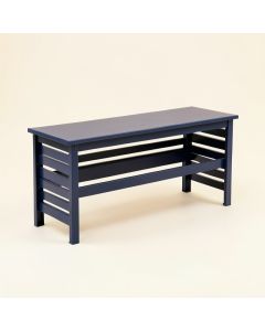 Cedar Dale Narrow Outdoor Storage Bench - Navy (synthetic illustration; no displayed measurements)