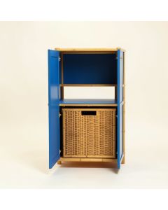 Linden Bluff Freestanding Pull-Out Hamper Cabinet - Blue (synthetic illustration; no displayed measurements)