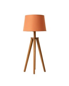 Linden Brook Floor Lamp With A Plain Fabric Shade - Terracotta (synthetic illustration; no displayed measurements)