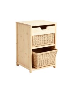 Reed Crest Freestanding Pull-Out Hamper Cabinet - Ivory