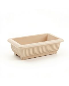 Willow Arc Empty Railing Planter With Integral Brackets - Beige (synthetic illustration; no displayed measurements)