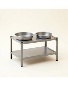 Brook Brook Pet Feeding Stand With Two Plain Empty Bowls - Gray (synthetic illustration; no displayed measurements)