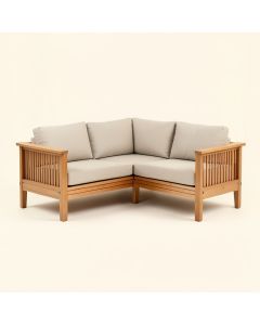 4-Pcs Teak Patio Sofa With Cushions (synthetic illustration; no displayed measurements)