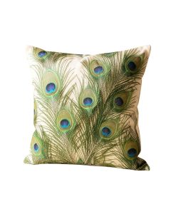 Cat Coquillette Peacock Feather Original Throw Pillow (synthetic illustration; no displayed measurements)