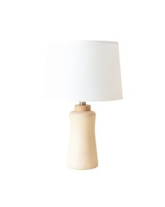 Willow Branch Table Lamp With A Plain Fabric Shade - White