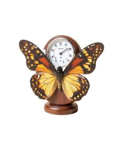 Mosaic Butterfly Poly Resin Clock With Thermometer