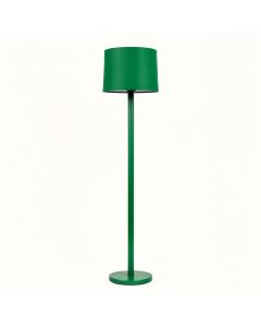 Ridge Arc Floor Lamp With A Plain Fabric Shade - Green (synthetic illustration; no displayed measurements)