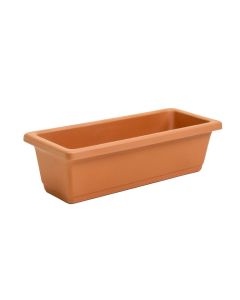 Oak Bluff Empty Railing Planter With Integral Brackets - Terracotta