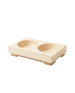 Stone Crest Pet Feeding Stand With Two Plain Empty Bowls - Ivory