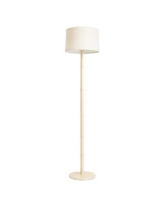 Linden Dale Floor Lamp With A Plain Fabric Shade - Ivory