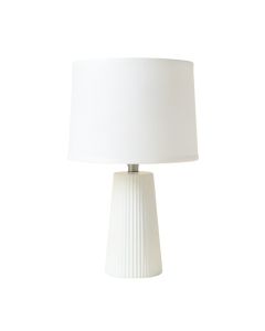 Cliff Bend Table Lamp With A Plain Fabric Shade - White (synthetic illustration; no displayed measurements)