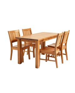 Alingtons 5 - Piece Rubberwood Solid Wood Dining Set