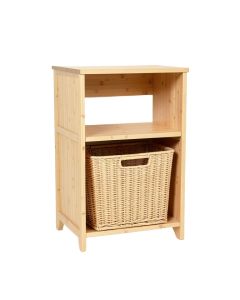 Rowan Bend Freestanding Pull-Out Hamper Cabinet - Beige