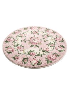 Round Elisabeta Floral Shag Pink/Green/Ivory Area Rug