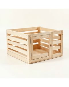 Summit Crest Empty Furniture-Style Pet Crate - Beige (synthetic illustration; no displayed measurements)