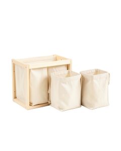 Hazel Bend Laundry Sorting Station With Plain Removable Bags - Ivory
