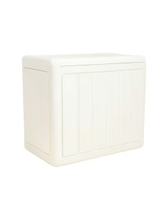 Slate Crossing Narrow Outdoor Storage Bench - White (synthetic illustration; no displayed measurements)