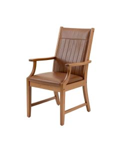 Willeford Slatted High Back Genuine Leather Upholstered Dining Chair (synthetic illustration; no displayed measurements)