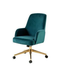Velvet Swivel Desk Chair with Arms