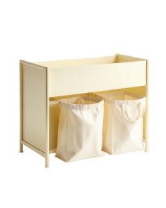 Moss Crest Laundry Sorting Station With Plain Removable Bags - Cream