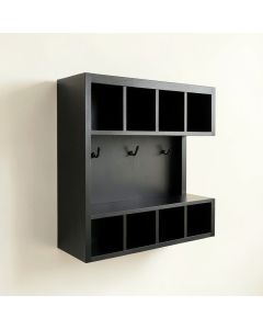 Cliff Branch Wall-Mounted Entryway Organizer Shelf - Black (synthetic illustration; no displayed measurements)