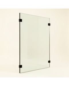 French Monture Noir 32 '' W X 78 '' H Frameless Fixed Glass Panel (synthetic illustration; no displayed measurements)