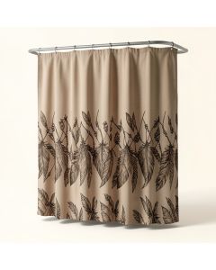 Celine Tribal Bohemian Hair Accessories Bird Feathers Beads On String Sketch Digital Print Single Shower Curtain (synthetic illustration; no displayed measurements)