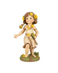 Flower Child Metal Garden Girl Statue