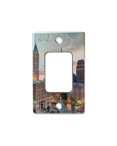 Boston Downtown Skyline In Spotlight 2-Gang Toggle Light Switch Wall Plate