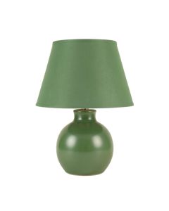 Bay Canyon Table Lamp With A Plain Fabric Shade - Green